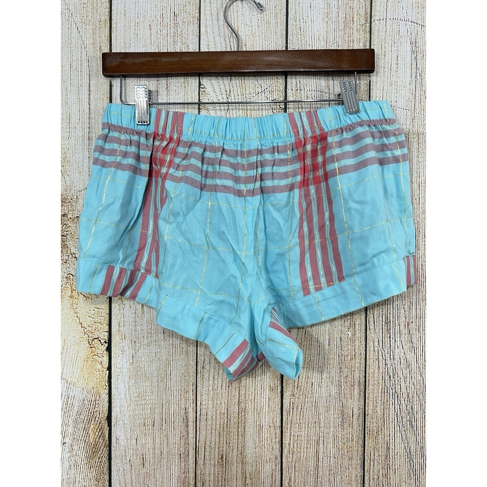 Victorias Secret 2pc Pajama Sz M White Henley Sleep Shirt Plaid Shorts Lounge - Picture 8 of 10